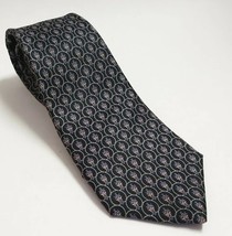 Strathmore Men&#39;s All silk Tie Black pink circles pattern  3.25 &quot;x58&quot; Nec... - £3.92 GBP
