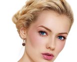 Galaxy Gold GG 14k Rose Gold Leverback Earrings with Checkerboard Cut Ga... - $563.30