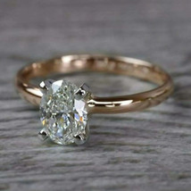 10x12mm Oval Lab-Created Diamond Solitaire Engagement Ring 14K Rose Gold Plated - £88.01 GBP