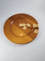 Vtg Posey Mfg Co Airplane Spruce Wood Plate 9-1/2&quot; Diameter Floral Hand Painted - £15.56 GBP