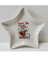 RARE Dear God Kids &quot;I JUST LOVE CHRISTMAS&quot; Star Porcelain Dish Plate Tri... - £12.41 GBP