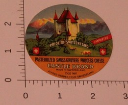 Vintage Pride Of Switzerland Castle Brand Swiss Gruyere Label - £9.93 GBP