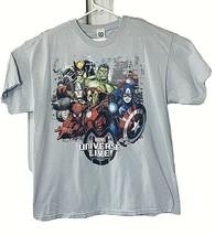 Size XL Marvel Universe Live! Comics Super Heroes SS T-shirt Adult Gray GUC - £14.43 GBP