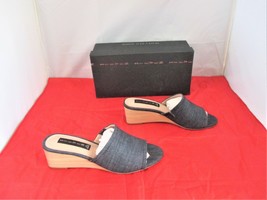 STEVEN NEW YORK Lemur Slip-On Wedge Sandals $109 - US Size 7 1/2 - Denim  - #099 - £19.96 GBP