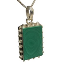 vintage sterling silver navajo Malachite pendant Only No Chain - £48.81 GBP