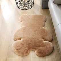 Tennola Bear Shaped Area Rug Cute Bedroom Rugs Soft Fluffy Faux Fur Carpet Fuzzy - £31.22 GBP