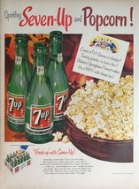 Vintage 1954 Seven-Up 7up &amp; Popcorn Full Page Original Ad 823 - £5.43 GBP