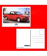 1991 FORD ESCORT CABRIOLET - BARDOLINO ROTE FABRIKFARBIGE POSTKARTE -UK-... - $12.19