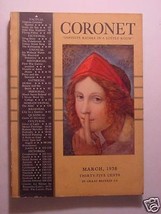 Coronet March 1938 Mar 38 Sherwood Anderson Christopher Morley Jo Sinclair +++ - £4.23 GBP