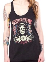Misfortune Oracle Women&#39;s Charcoal Unfinished Racer Back Tank Top Lowbro... - £19.59 GBP