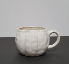 NEW RARE Williams Sonoma White Sculptural Pumpkin Mug 21 OZ Stoneware - $39.99