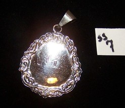 Mexican 925 Silver Pendant w/Art Nouveau Edge-SS7 - £9.45 GBP