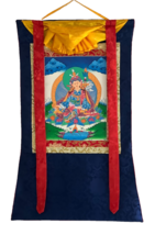 ORIGINAL GURU RINPOCHE PADMASAMBHAVA TIBETAN THANGKA PAINTING BROCADED W... - $2,294.01 MXN