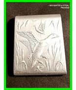 Unique Vintage Thick Aluminum MATCHBOOK COVERS DUCKS &amp; CATTAILS - £11.60 GBP