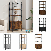 Industrial Wooden 3-Tier Bookcase Bookshelf Shelving Unit Storage Rack With Door - £54.28 GBP+