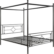 Homelegance Hosta Metal Canopy Bed, Queen, Black - £276.19 GBP