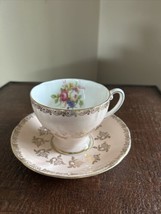 Royal Standard Tea Cup &amp; Saucer Pink Roses and Accent w Gold Made in England G89 - £20.93 GBP