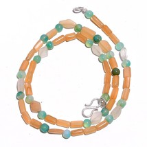 Natural Multi Aventurine Gemstone Mix Shape Smooth Beads Necklace 17&quot; UB-3632 - £8.55 GBP