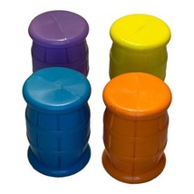 4 Tyco Sesame Street Playset Elmo Railroad Train Replacement Barrels Drums - £10.61 GBP