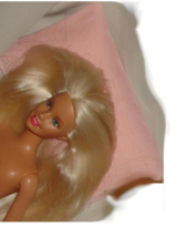 Barbie doll accessory realistic pillow w matching case pillowcase vintag... - $14.99