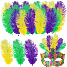 120 Pcs Mardi Gras Ostrich Feathers Bulk 8-10 Inch (20-25 Cm) Craft Feat... - £15.97 GBP
