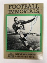 Steve Van Buren (d. 2012) Signed Autographed 1985 Football Immortals Football Ca - £7.77 GBP