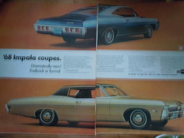 Chevrolet ‘68 Impala Coupes 2 Page Print Magazine Advertisement  1967 - $8.99