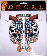 SKOKE EM SKULL CAR WINDOW DECAL truck vinyl sticker 02 decals novelty st... - $72.03 MXN