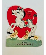 Valentines Day Card Vtg Antique decoration sign ephemera 1960s Zebra Eye... - £18.67 GBP