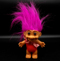 Vintage Russ Troll 5&quot; Swimsuit Doll Purple Hair - £8.56 GBP