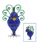 Beaded Baby Peacock Sculpture – Handmade by Haitian Artisans. - $46.90