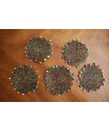 Lot 5x Pier 1 Imports Pier One Festive Beaded 4” Jingle Coasters Bells C... - $194.41 MXN