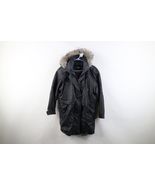 Vtg 90s Streetwear Womens M Faux Fur Trim Hooded Toggle Button Leather J... - $2,160.97 MXN