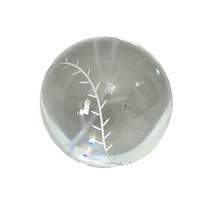 Sasaki Japan Lead Crystal Etched Baseball Paperweight MLB Sports Art Glass 2.5&quot; - £14.88 GBP