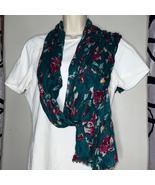 Talbots 100% viscose floral scarf with frayed hem detail - £8.79 GBP