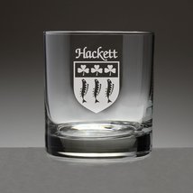 Hackett Irish Coat of Arms Tumbler Glasses - Set of 4 (Sand Etched) - £53.35 GBP