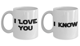 I Love You I Know Mug Set Funny His Her Gift Star Anniversary Wars Movie... - £25.65 GBP