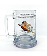 Flying Grouse Pheasant Glass Tankard Beer Stein Mug Crystal Clear Rose G... - $15.88