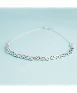 925 Sterling Silver Heart Swirls Choker Necklace With Clear CZ Necklace ... - £29.49 GBP