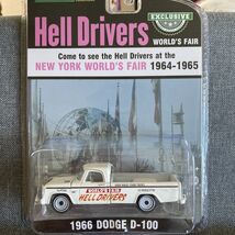Greenlight 1:64 Hell Drivers 1966 Dodge D-100 Hobby Exclusive - $13.50