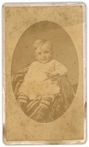 CIRCA 1880&#39;S CDV Adorable Little Boy Sitting On Chair. A.G. Hicks Franklin IN - £7.41 GBP