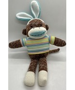 Dan Dee Sock Monkey Bunny Rabbit Ears Easter Plush Striped Shirt Stuffed... - €12,62 EUR