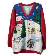 Quacker Factory Cardigan Sweater Christmas Usa Angel Womens Xs - £18.20 GBP
