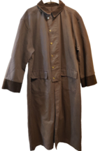 VTG Scully Men&#39;s Canvas Duster Cowboy Ranch Coat Dark Brown Corduroy Collar XL - £83.93 GBP