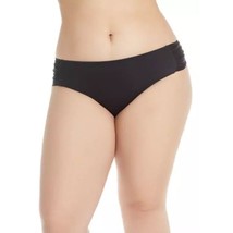 Becca by Rebecca Virtue American Shirred Tab Side Hipster Bikini Bottom Black 1X - £18.80 GBP