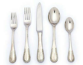 Merletto by Ricci Stainless Flatware Tableware Set Service 8 New 40 Pcs Beaded - £634.25 GBP
