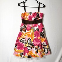 City Triangles Womens Dress Size 9 Spaghetti Strap Summer Pink &amp; Orange Vintage - £14.50 GBP