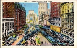 VTG Postcard, Time Square, Early Street Scene, Trolley, Street Cars,  NYC, NY - £5.82 GBP