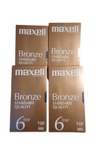Maxell Bronze VHS T-120  Blank Videocassette Tapes VHS VCR recorder Lot of 4 NEW - £8.05 GBP