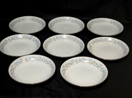 Vintage Norl EAN S 7.5&quot; Cereal / Salad / Soup Bowl Blue Bell Pattern - Set Of 8 - $29.68